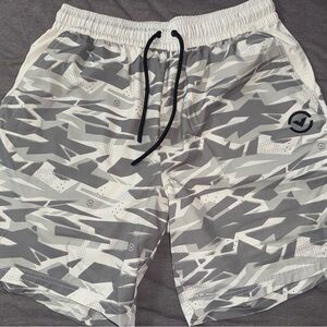 Virus Gray and Black Athletic Shorts